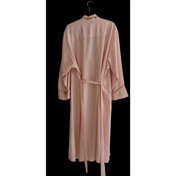 VTG Victoria's Secret Gold Label Pink Gold Quilted Hem Robe W/Belt Womens L - Picture 2 of 7